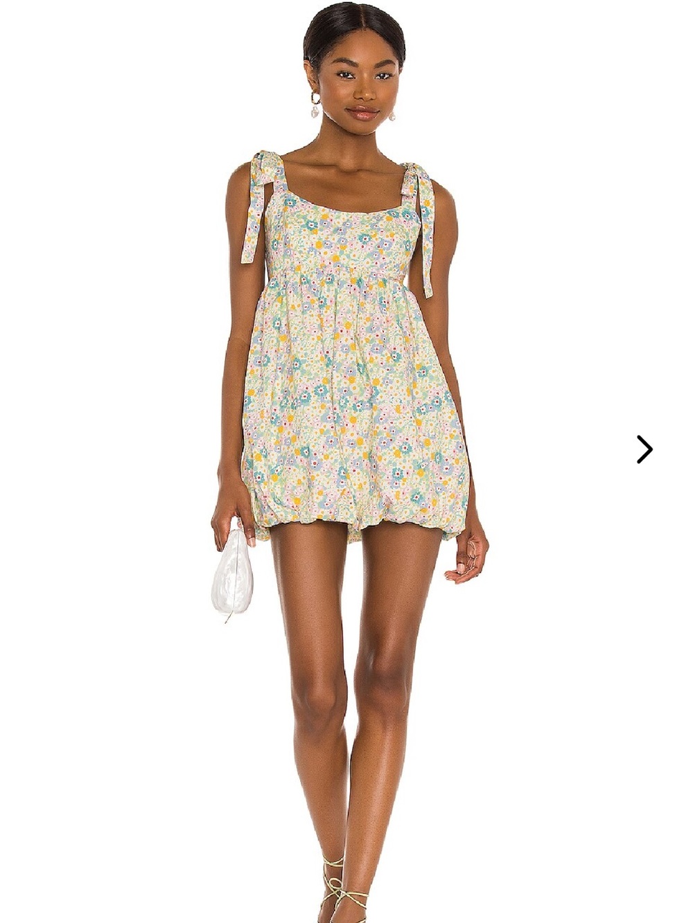 Lovers + Friends Kian Catherine Floral Tie-Shoulder Mini Bubble Dress